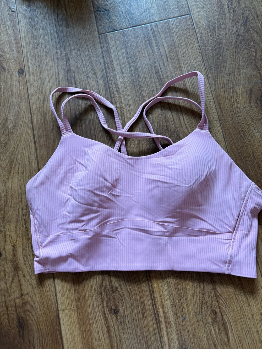 lululemon athletica Light Pink Ribbed Strappy Sports Bra